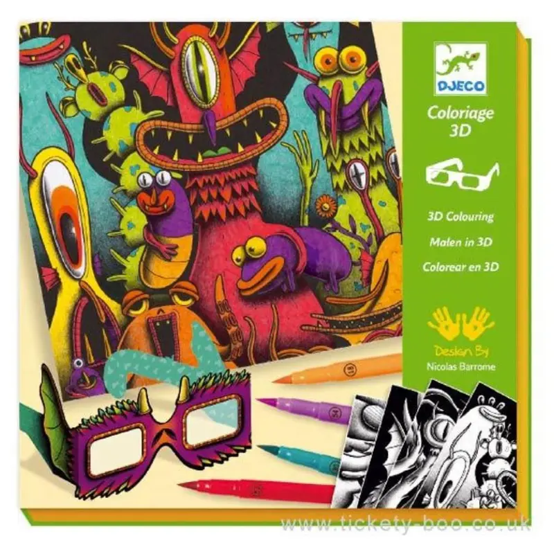 3D Funky Freaks Coloring Experience With Dimensional Art 1
