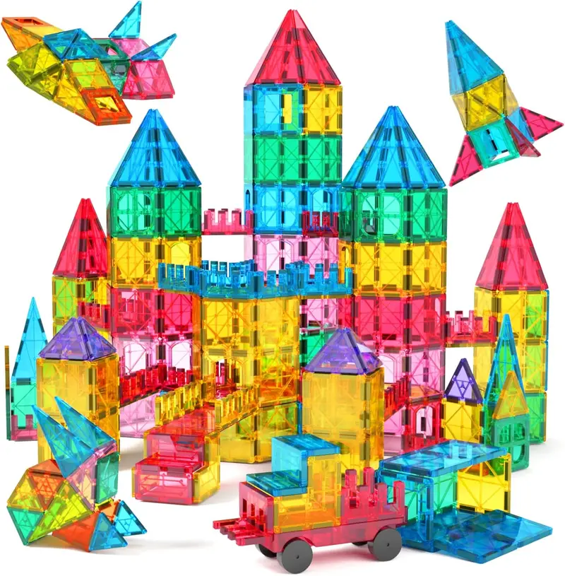 65-Piece Magnetic Tiles Building Set – Stem Learning Construction Toys For Kids 1