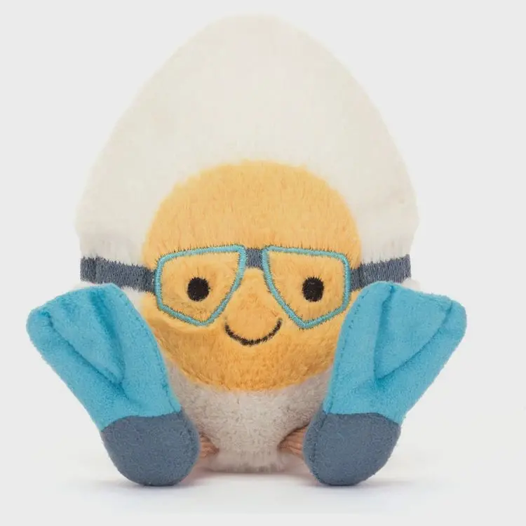 Amuseable Scuba Boiled Egg Plush – Whimsical Underwater Food Toy 1