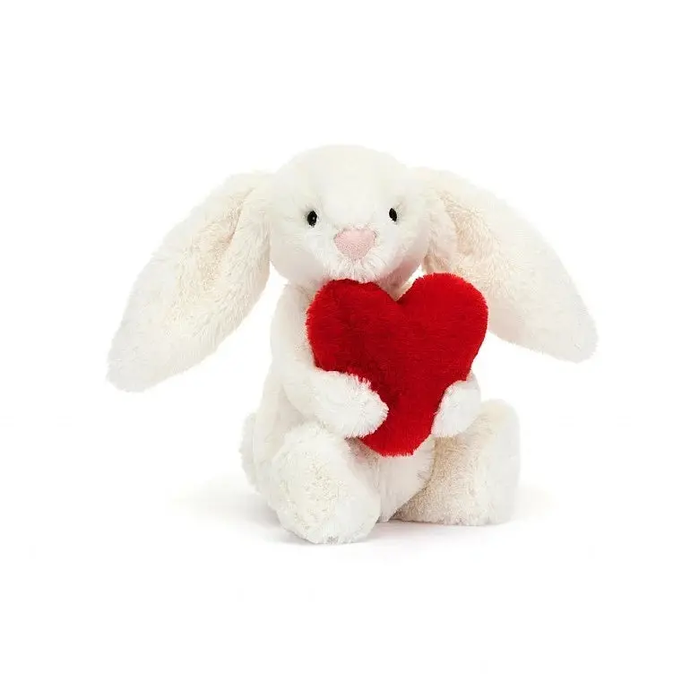 Bashful Red Heart Bunny Plush – Little Size 1