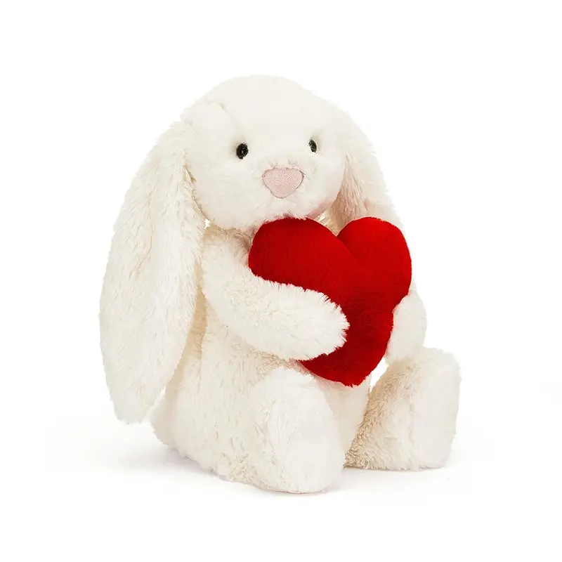 Bashful Red Love Heart Bunny – Jellycat Plush With Embroidered Detail 1