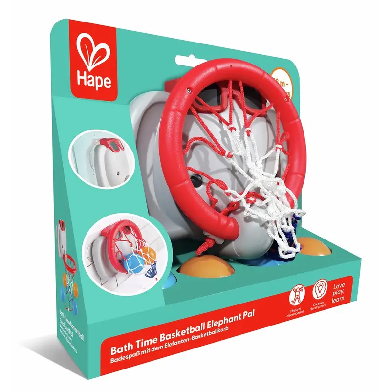 Bath Time Basketball Elephant Pal – Squeezable Hoop & Ball Combo 1