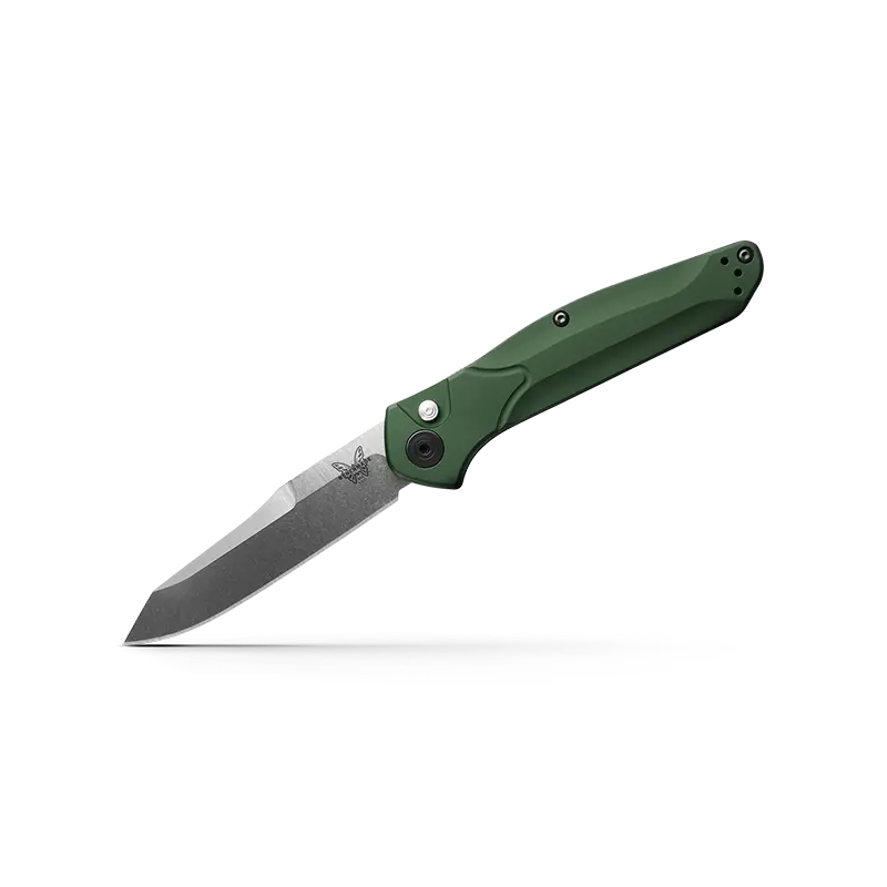 Benchmade Osborne 9400 Automatic Knife – Green Aluminum Handle 1