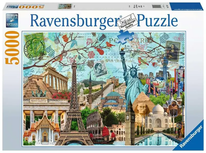 Big City Skyline Collage Puzzle – 5000 Pieces 1