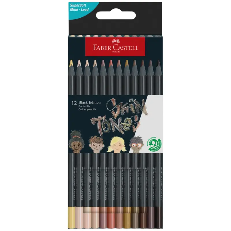 Black Edition Skin-Tone Color Pencils – 12 Count 1