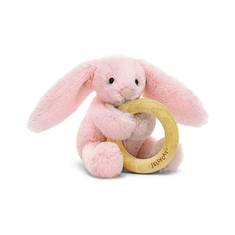Blush Bunny Ring Rattle – Soothing Sensory Toy For Infants 1