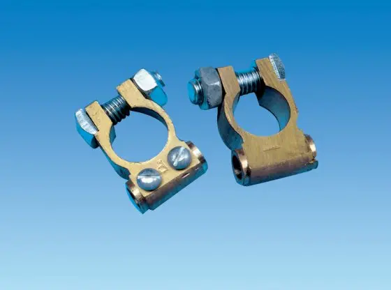 Brass Battery Terminal Clamp Kit – Dual-Polarity 1