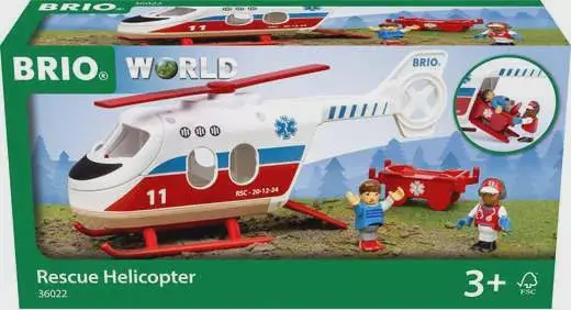 Brio Rescue Helicopter Toy – Rotating Blades & Emergency Play Feature 1