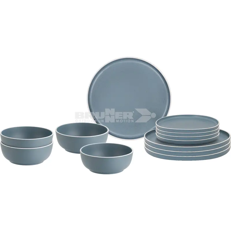 Brunner Dolomit Blue Midday 12-Piece Melamine Dinner Set 1