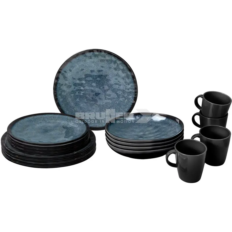 Brunner Venetian 16-Piece Melamine Lunch Box Set – Stackable Portable Dinnerware 1