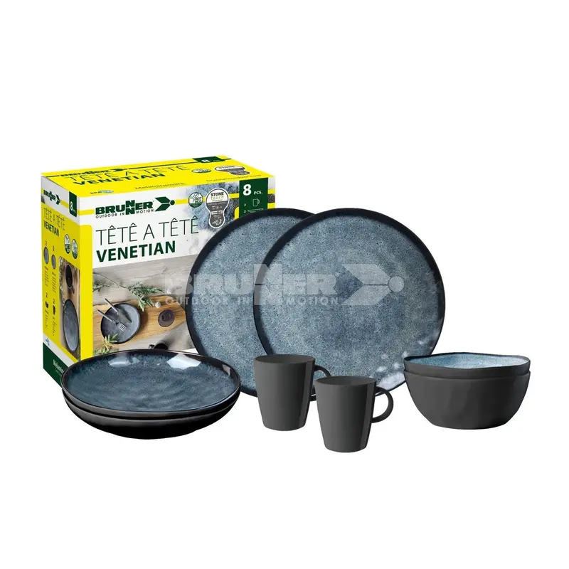 Brunner Venetian Tête-À-Tête 8-Piece Melamine Tableware Set 1