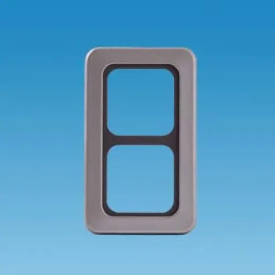 C-Line 2-Way Modular Faceplate In Grey And Silver Finish 1