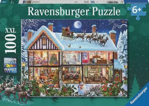 Christmas At Home Puzzle – 100-Piece Beginner Holiday Activity 1