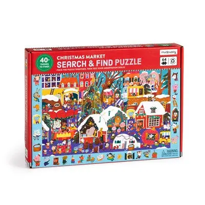 Christmas Market Puzzle: 64-Piece Search-And-Find Challenge 1