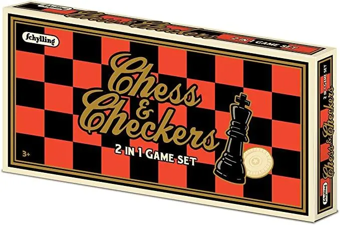 Classic Wooden Chess And Checkers Combo Set 1