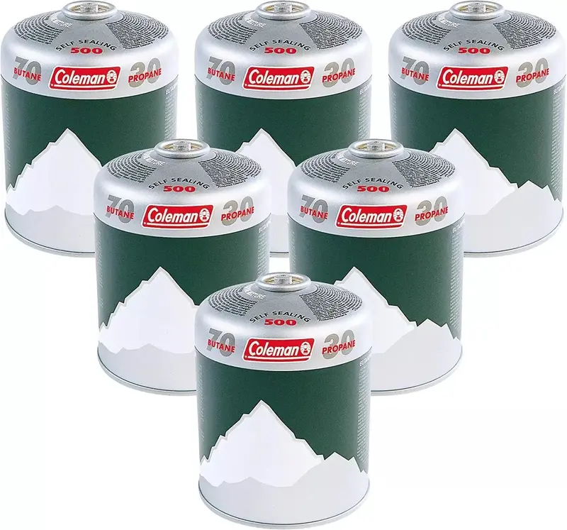 Coleman C500 En417 Propane-Butane Gas Cartridge Pack (6 Units) 1