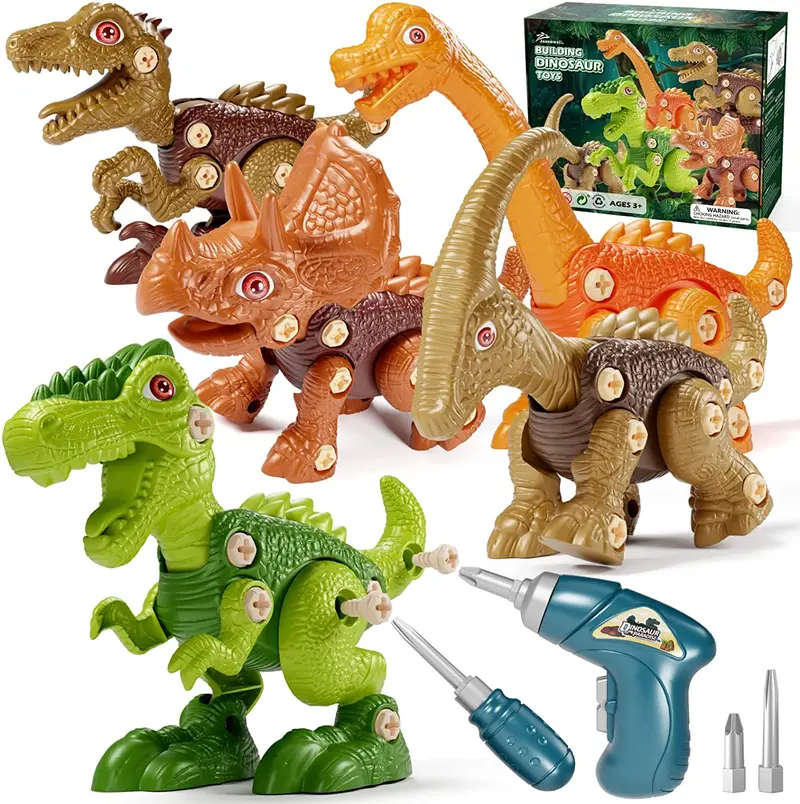 Dinosaur-Themed Building Toy Set – 5-Piece Kids’ Construction Kit With Prehistoric Figures 1