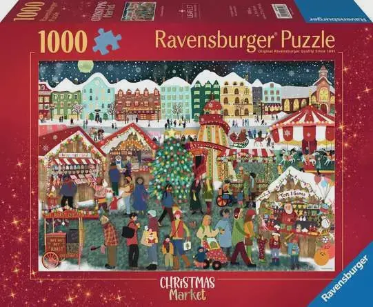Festive Christmas Market Scene Jigsaw Puzzle – 1000 Pieces 1