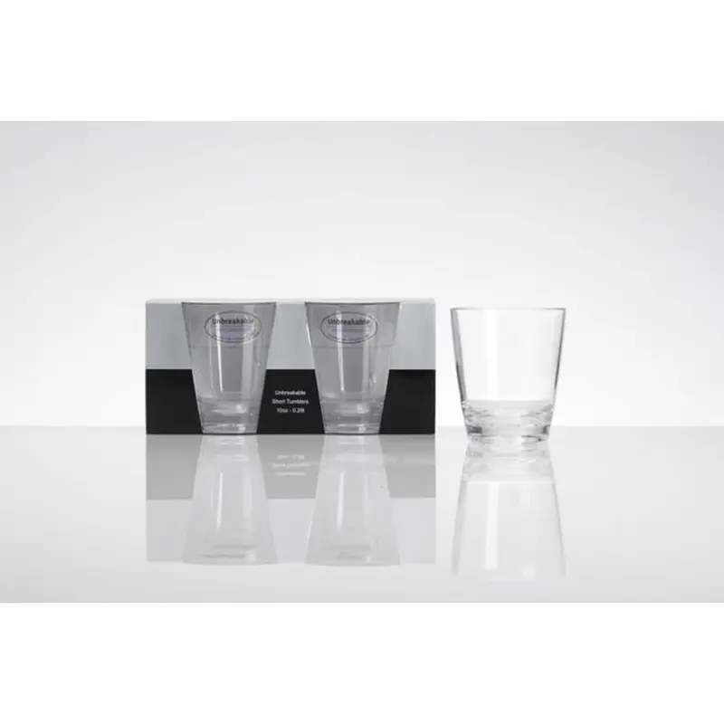 Flamefield Unbreakable Polycarbonate Short Tumblers (Pack Of 2) – Compact Durable Beverage Holders 1