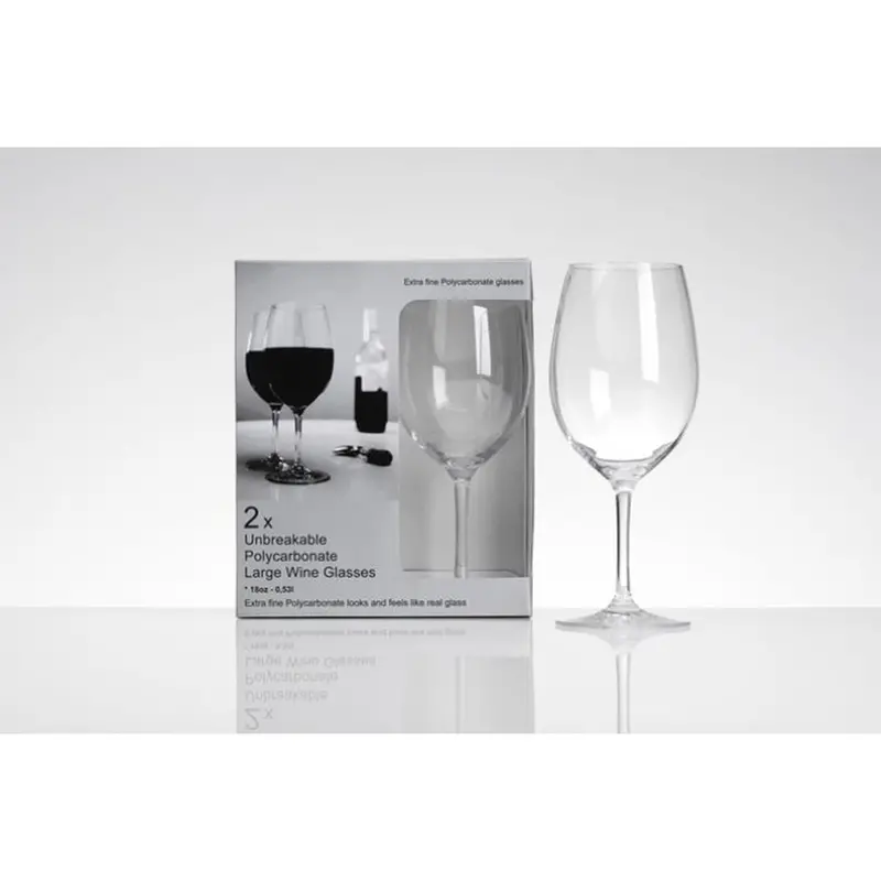 Flamefield Unbreakable Polycarbonate Wine Glasses (Pack Of 2) – Shatterproof Stemless Serveware 1