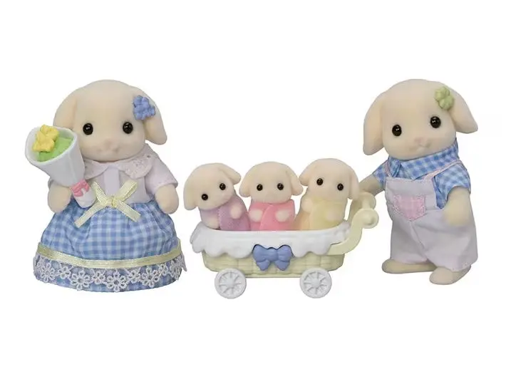 Flora Rabbit Family Figurine Set – Hand-Painted Woodland Animal Collection 1