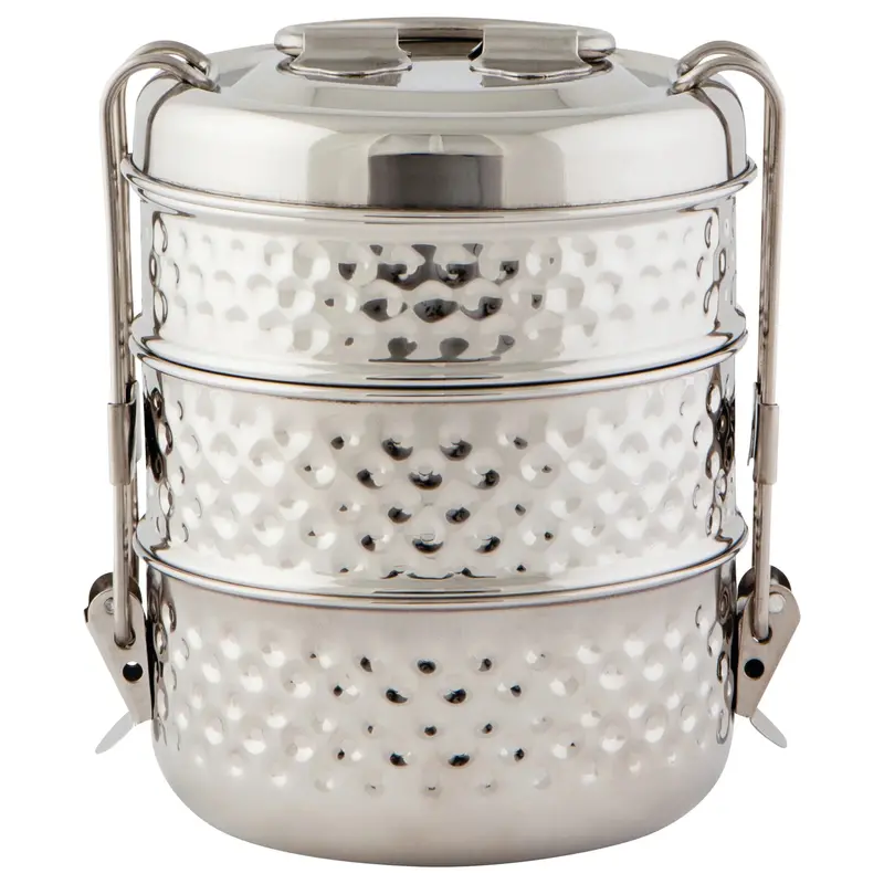 Hammered Dot Design 3-Tier Tiffin Container 1