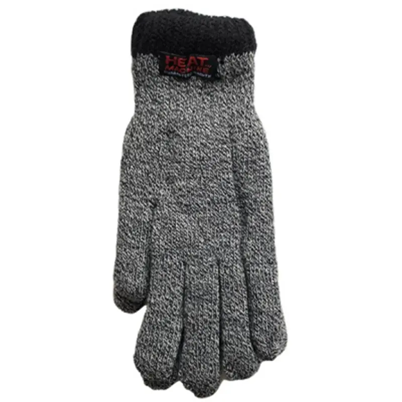Heat Machine Men’S Grey Marl Insulated Gloves 1
