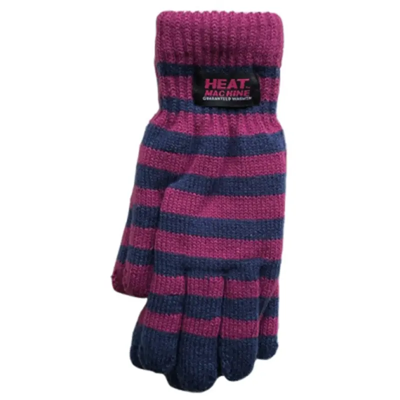 Heat Machine Women’S Striped Thermal Winter Gloves 1