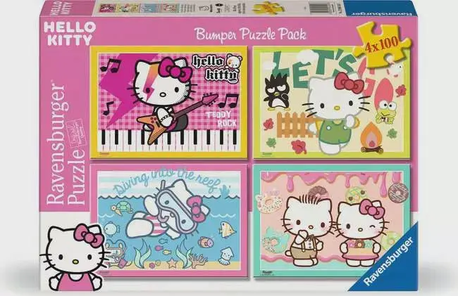 Hello Kitty Bumper Pack – Four 100-Piece Themed Puzzles 1