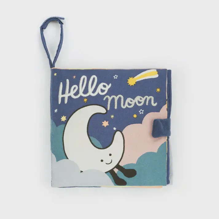 Hello Moon Fabric Book – Tactile Nighttime Storybook For Toddlers 1