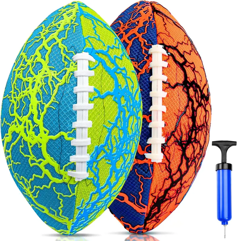 Jasonwell 2-Pack Water Football Set – Dual High-Traction Floating Balls For Pool Games, Beach Play & Family Outdoor Activities (O&G) 1