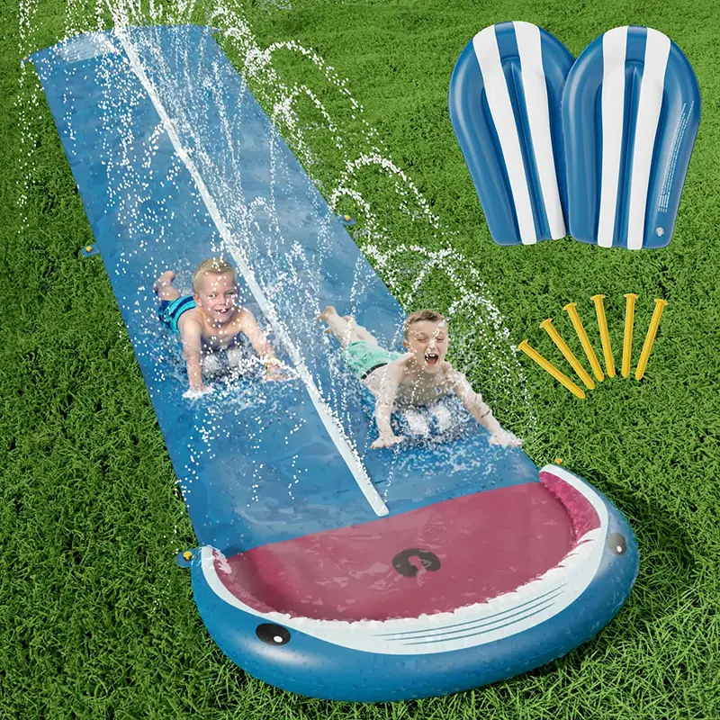 Jasonwell 20-Foot Lawn Water Slide With Sprinkler & Bodyboards – Extra-Long Outdoor Slip And Splash Toy For Kids And Adults 1