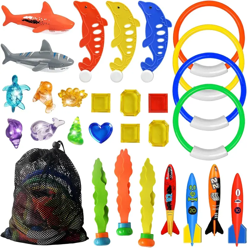 Jasonwell 25-Piece Pool Exploration Set – Dive Sticks, Rings, And Ocean-Themed Swim Toys For Kids And Teens 1
