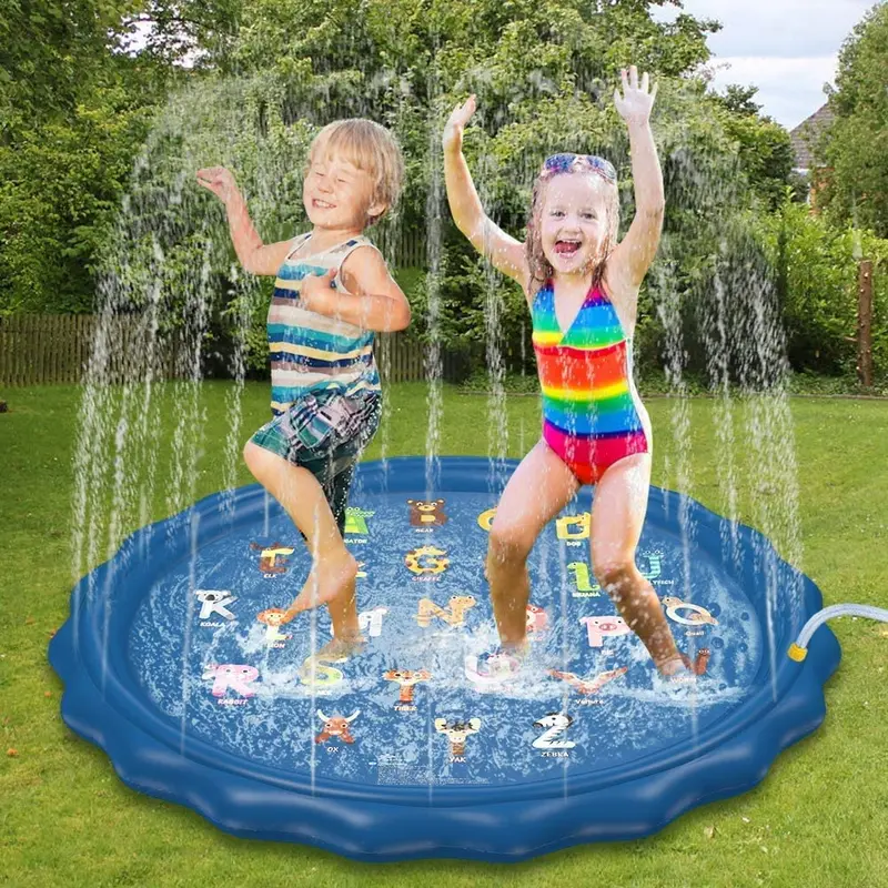 Jasonwell 60-Inch Inflatable Splash Pad – Portable Outdoor Water Play Mat For Toddlers To Age 9 1