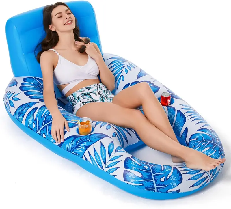 Jasonwell Adult Pool Float Lounger – Inflatable Floating Chair With Cup Holders For Pools & Lakes 1