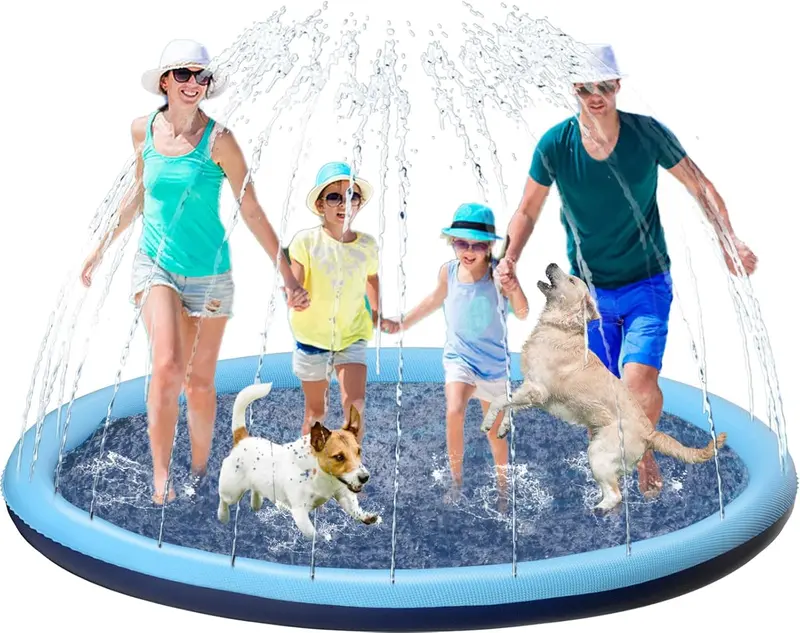 Jasonwell Dog Splash Pad – Non-Slip Outdoor Pet Play Mat For Puppies & Small To Large Dogs 1