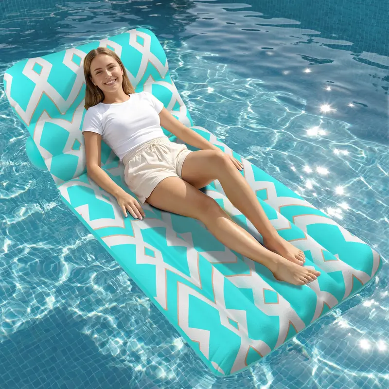 Jasonwell Ergonomic Adult Pool Float – Soft-Fabric Inflatable Lounge Chair With Adjustable Back Support 1