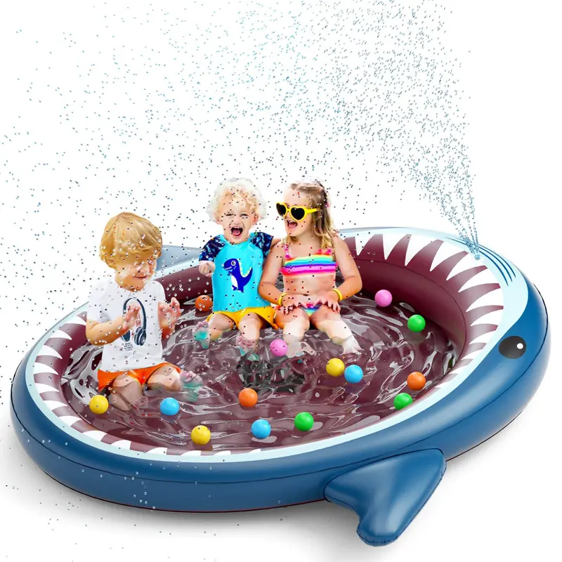 Jasonwell Inflatable Kiddie Pool With Built-In Sprinkler – Splash Fun For Toddlers & Young Children 1