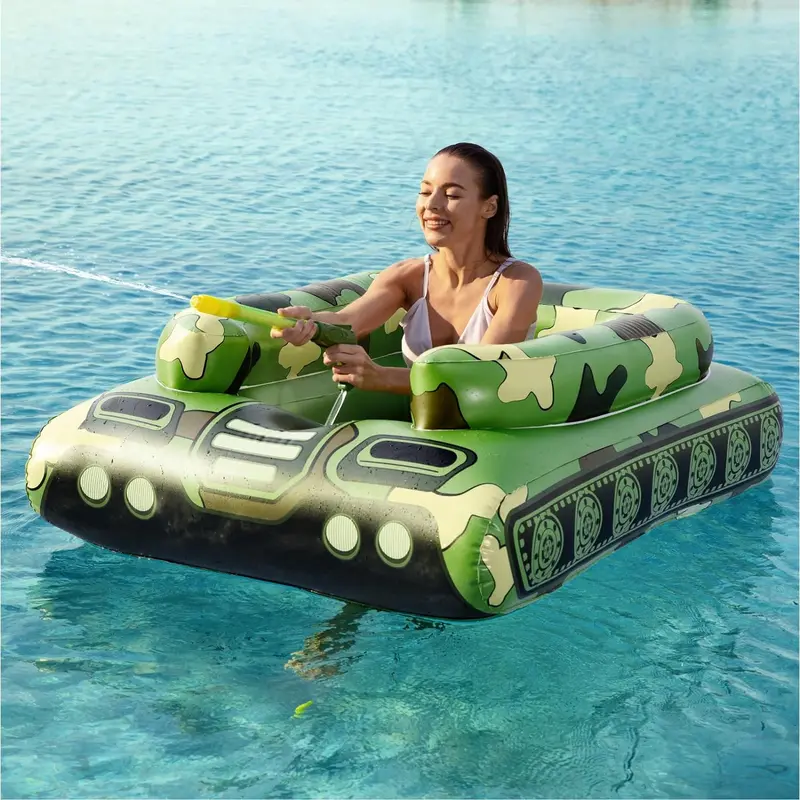 Jasonwell Inflatable Tank Pool Float For All Ages – Fun Water Cannon Float For Kids, Toddlers & Adults 1