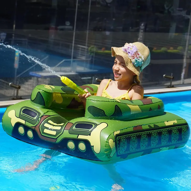 Jasonwell Inflatable Tank Pool Float For Kids – Playful Swimming Float With Water Cannon For Boys & Girls 1