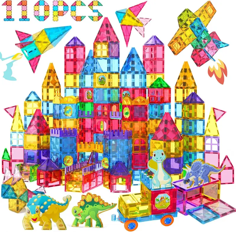 Jasonwell Magnetic Tiles Stem Set – 3D Building Blocks For Preschool And Early Learners 1