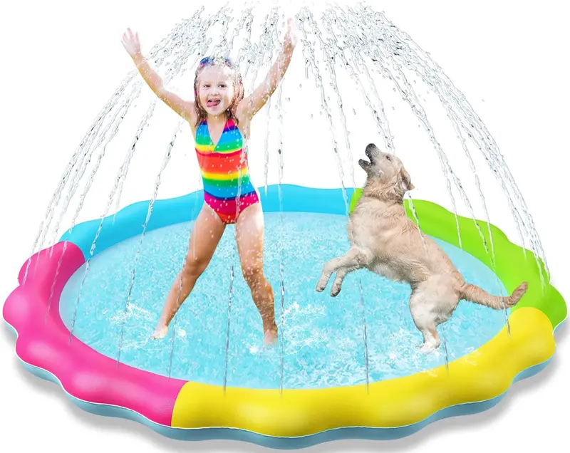 Jasonwell Medium Inflatable Splash Pad – Compact Outdoor Water Play Mat For Toddlers & Kids 1