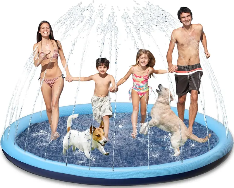 Jasonwell Non-Slip Dog Splash Pad For Kids & Pets – Outdoor Puppy Sprinkler Pool For Small To Large Dogs, Toddlers, And Summer Backyard Play 1