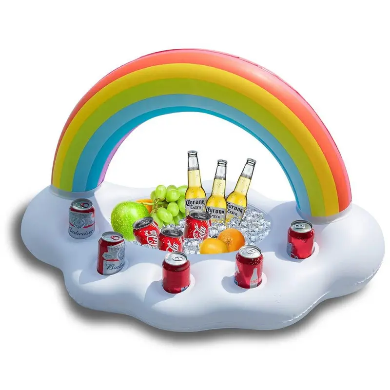 Jasonwell Rainbow Cloud Pool Cooler – Themed Drink Holder And Party Decoration For Luau, Easter, Or Birthday Events 1