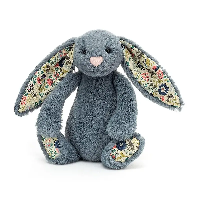 Jellycat Blossom Dusky Blue Bunny – Small Soft Plush Rabbit 1