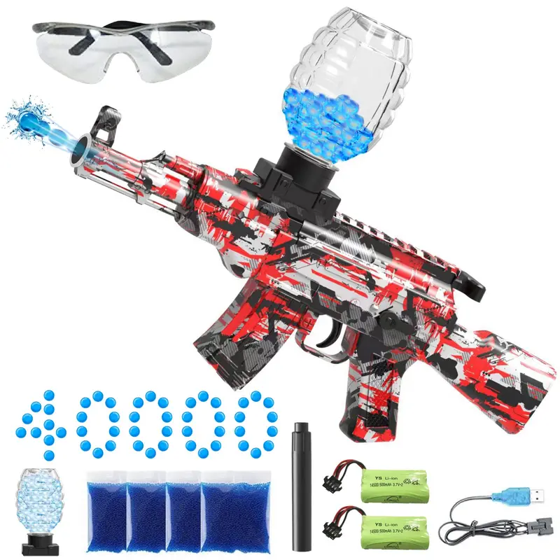 Joyvalley Gel Ball Blaster Toy – Red Firing Water Bead Shooter For Kids 1