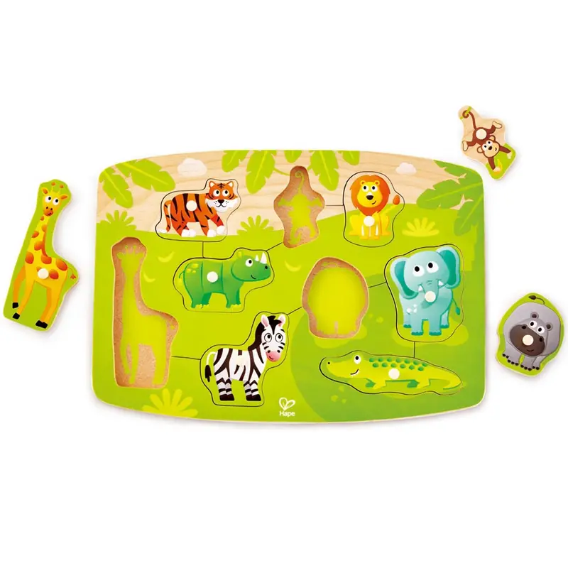 Jungle Peg Puzzle – Wooden Fine Motor Skill Toy For Toddlers 1