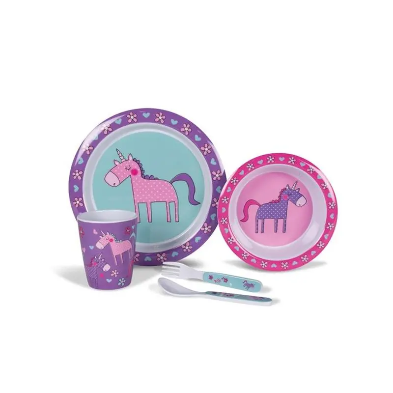Kampa Unicorn-Themed Melamine Dinner Set For Kids 1