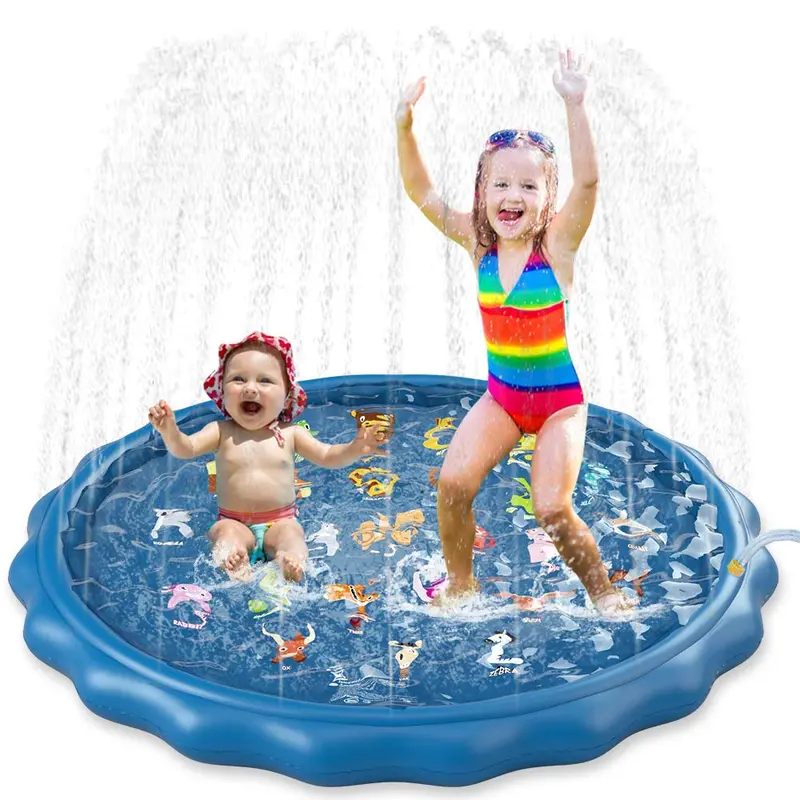 Kids’ Splash Pad Mat – Portable Sprinkler Play Mat For Toddlers And Backyard Water Fun 1