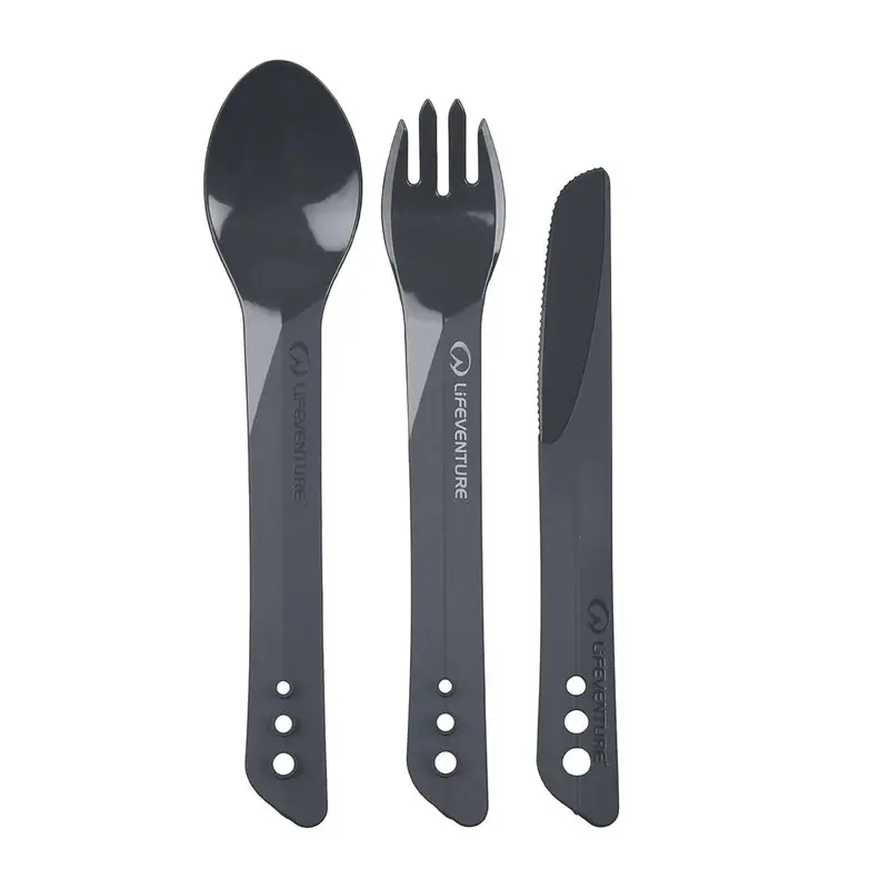 Lifeventure Ellipse Camping Cutlery Set – Graphite Grey 1